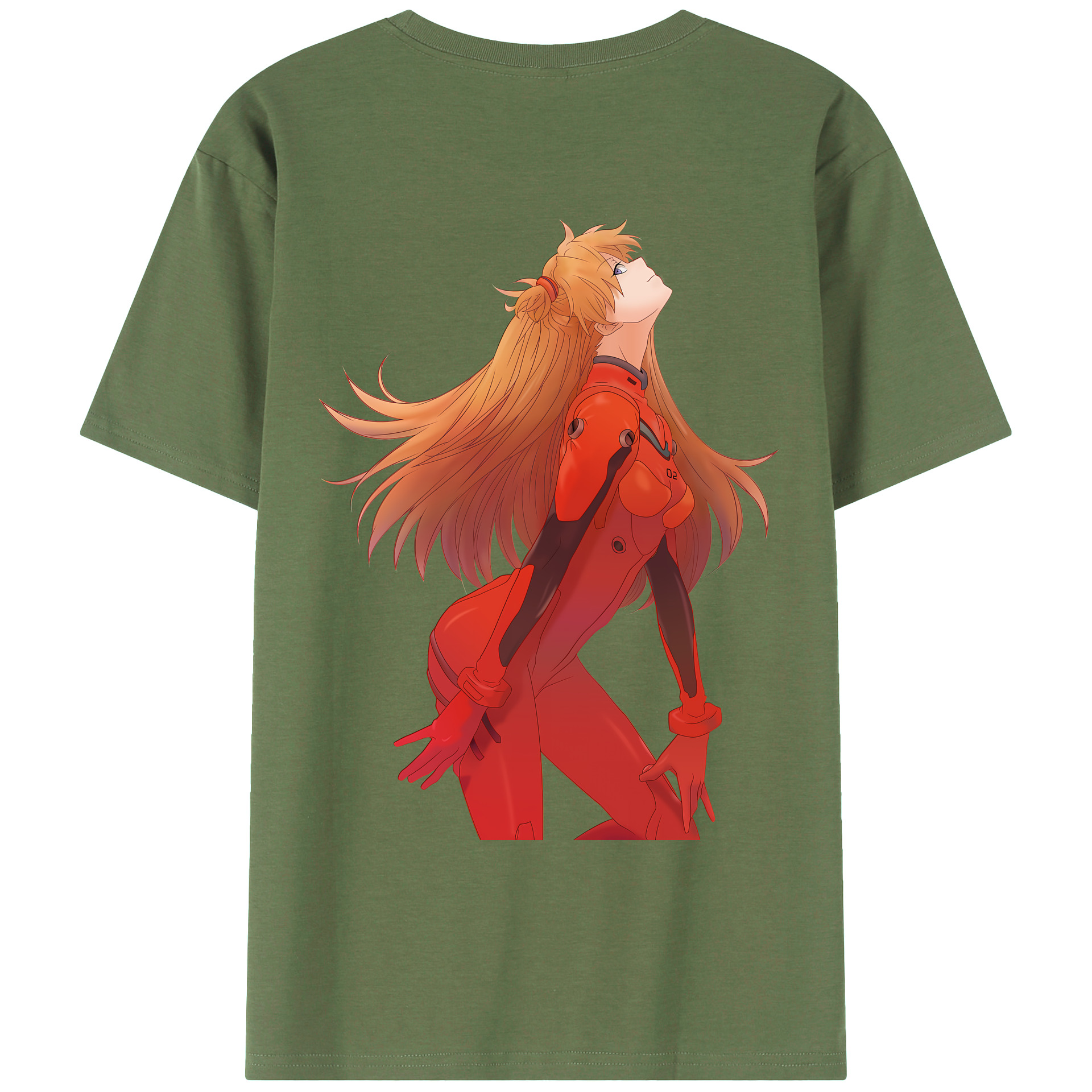 （画像用） EVA 新世紀エヴァンゲリオン 綿100％ メンズ半袖Tシャツ（バックプリント） 通気性